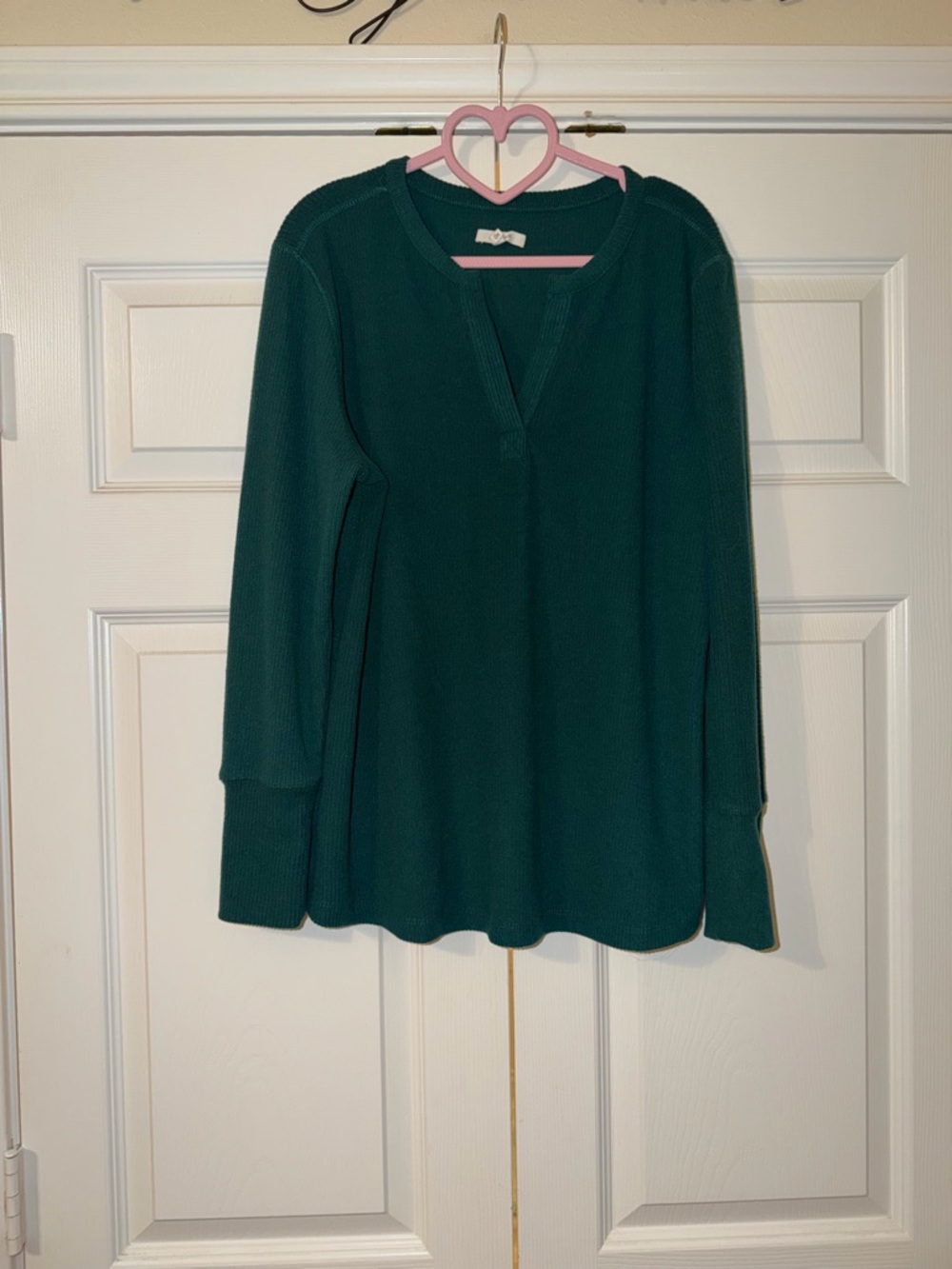 Maurices Forest Green V-Neck Long Sleeve Knit Top